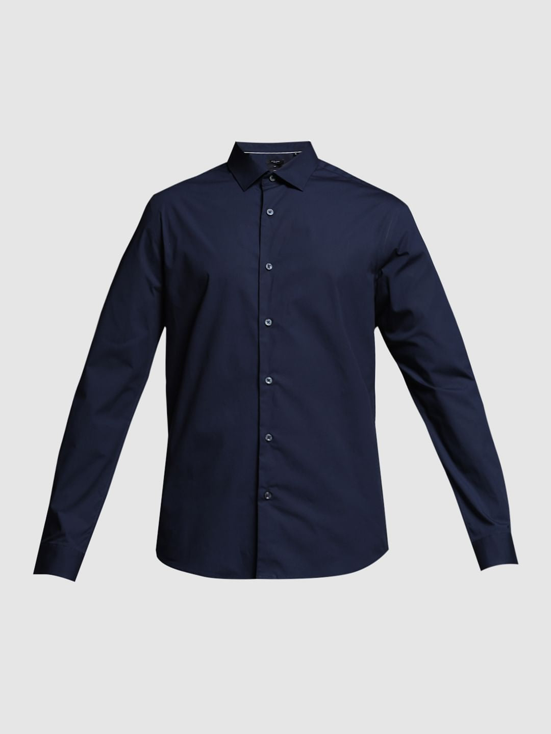 Blue Cotton Stretch Formal Shirt