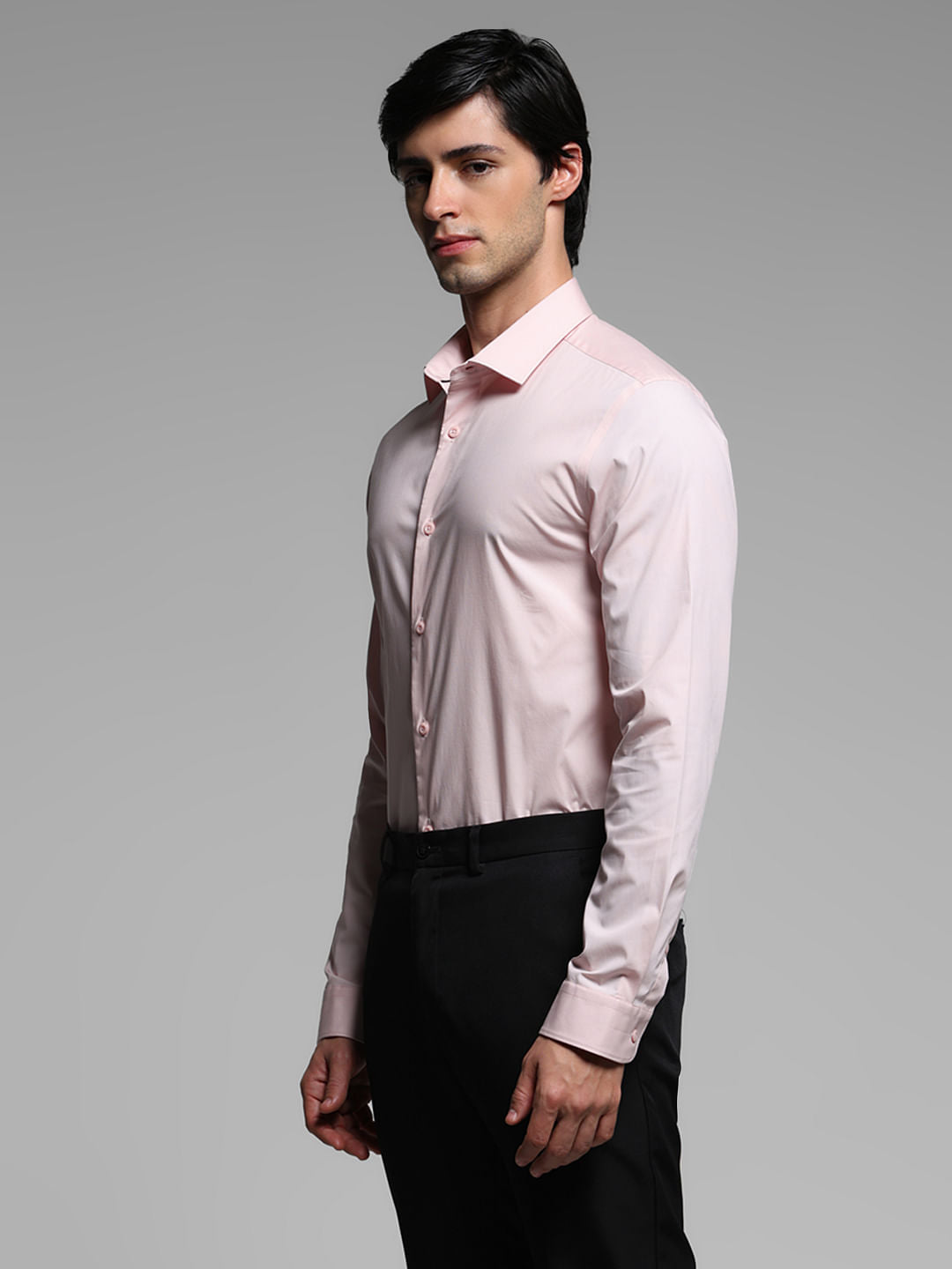 Pink Cotton Full Sleeves Shirt