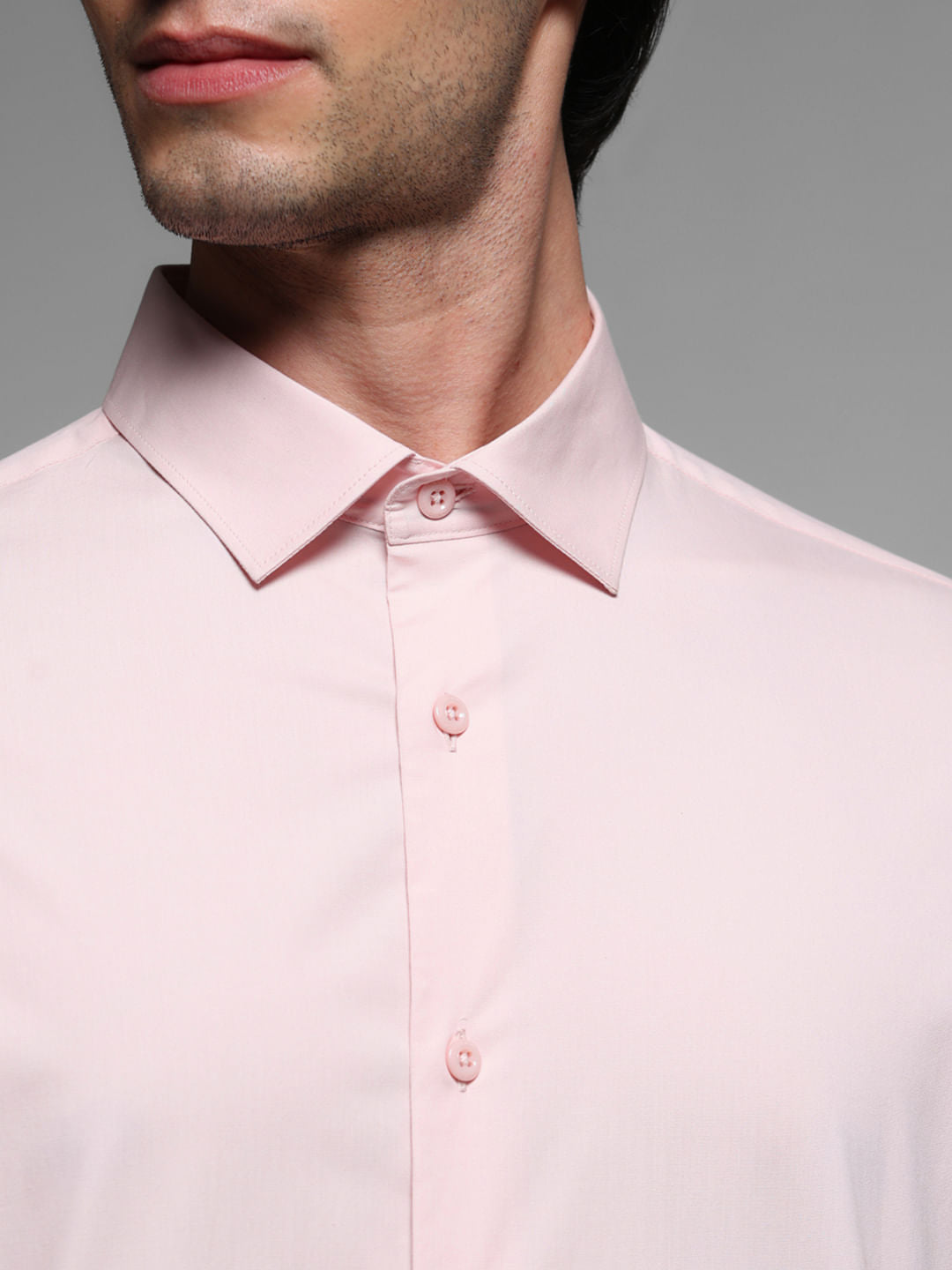 Pink Cotton Full Sleeves Shirt