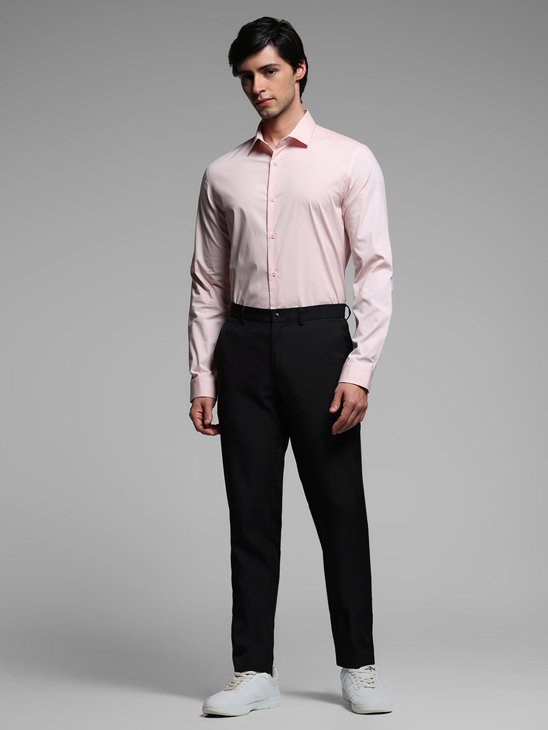 Pink Cotton Full Sleeves Shirt