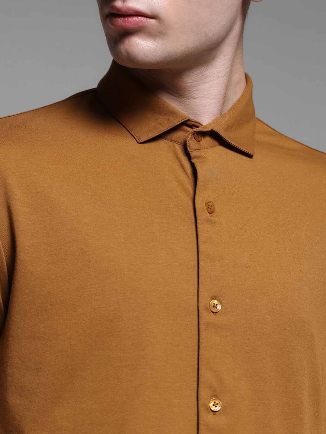 Brown Short Sleeves Shirt