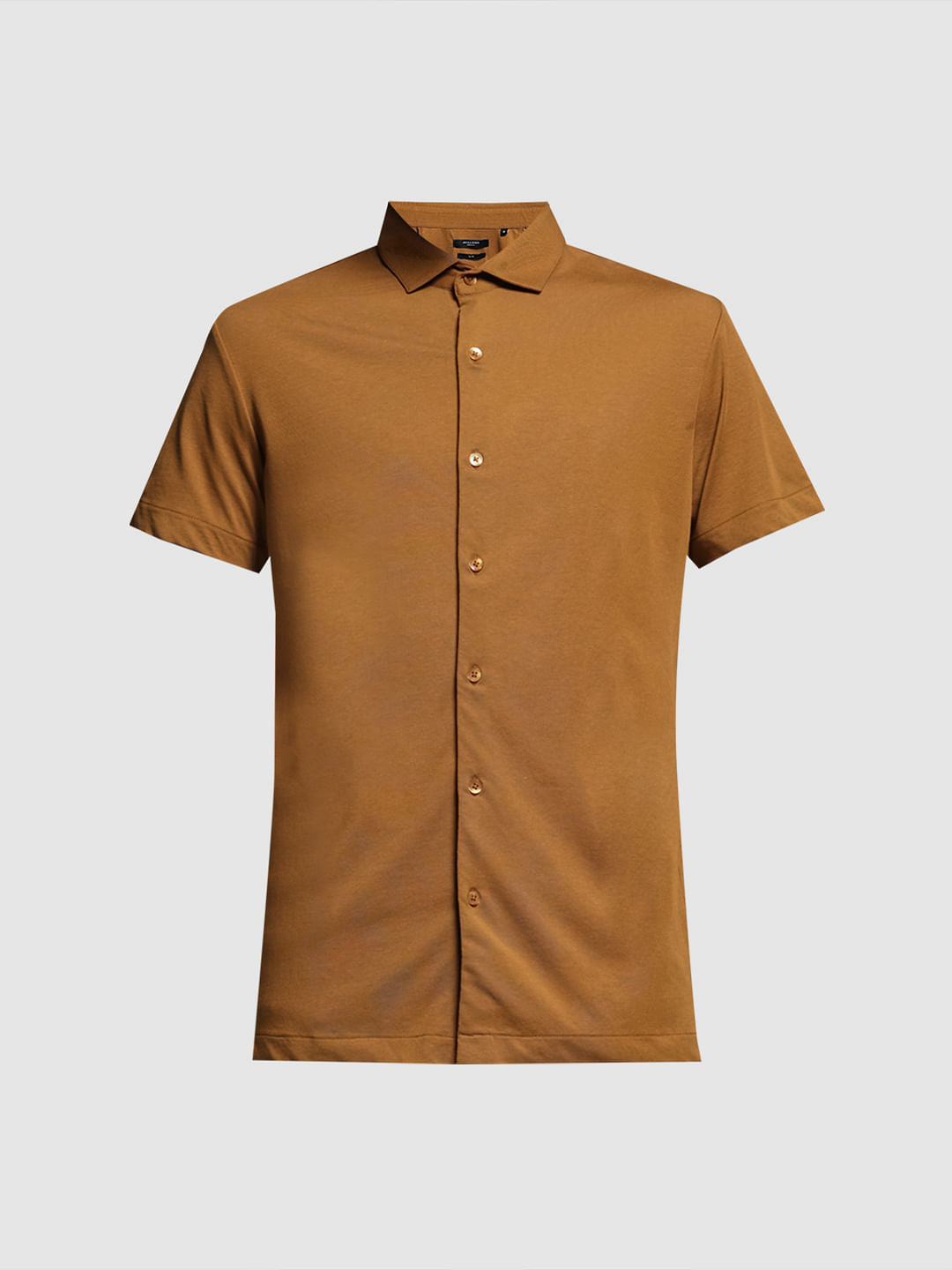 Brown Short Sleeves Shirt