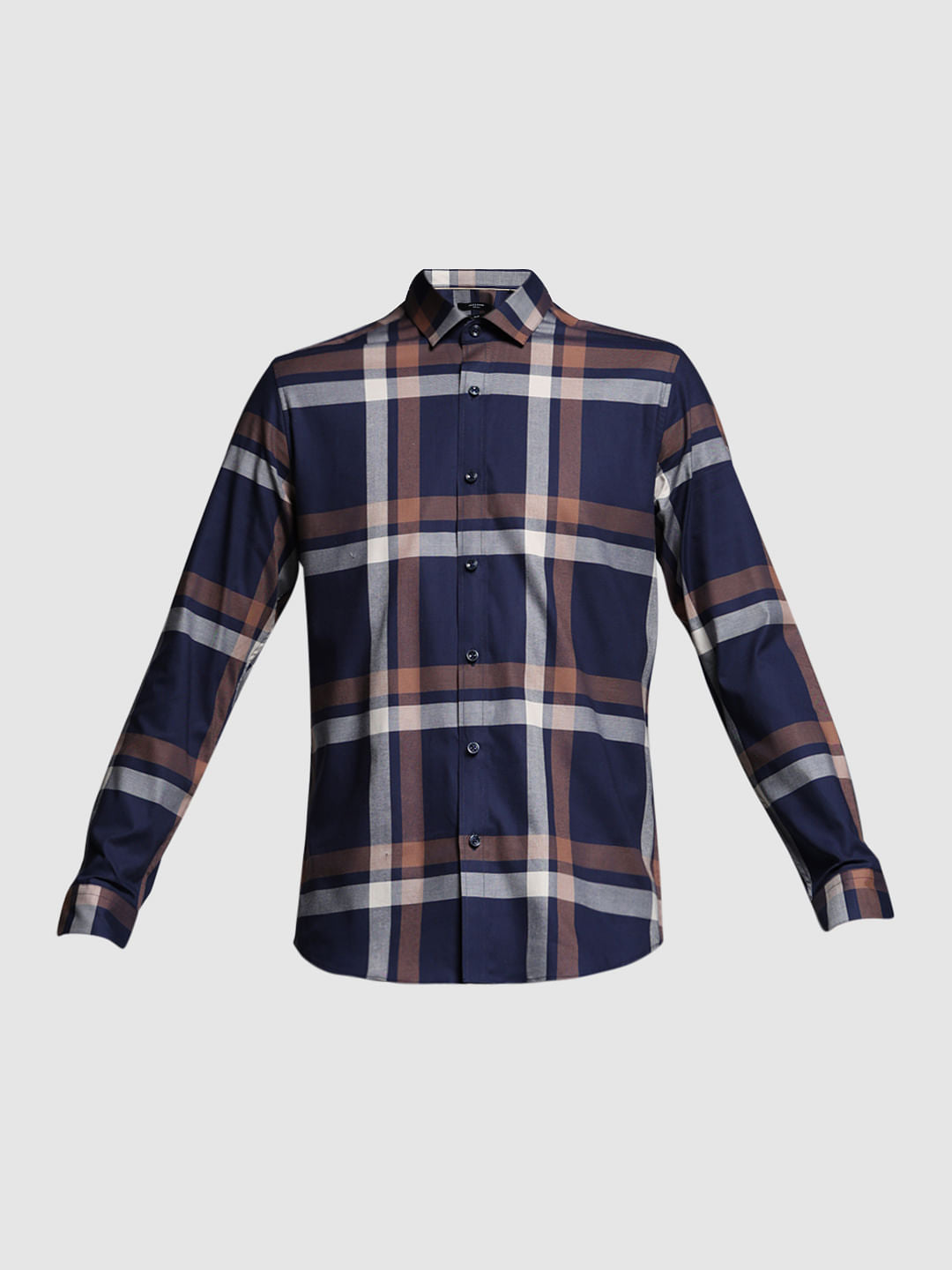 BLUE DOBBY CHECK SHIRT