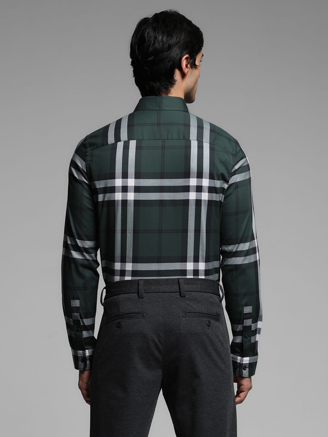 Green Check Print Full Sleeves Shirt