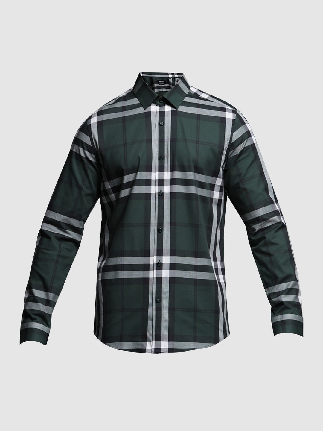 Green Check Print Full Sleeves Shirt
