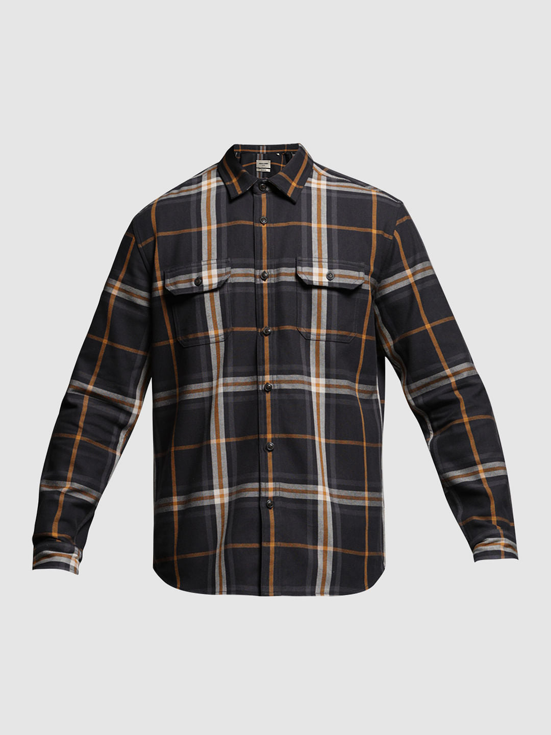 Dark Grey Check Full Sleeves Shirt