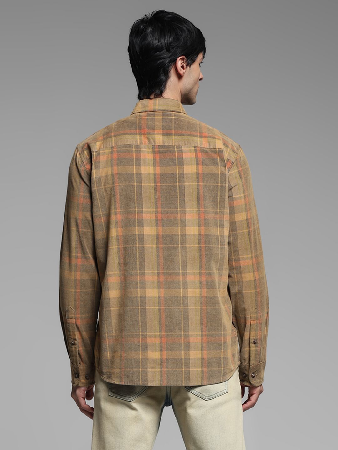 Yellow Check Corduroy Shirt