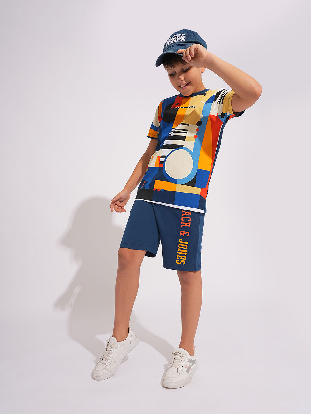 Boys Blue Printed Co-ord Set Shorts