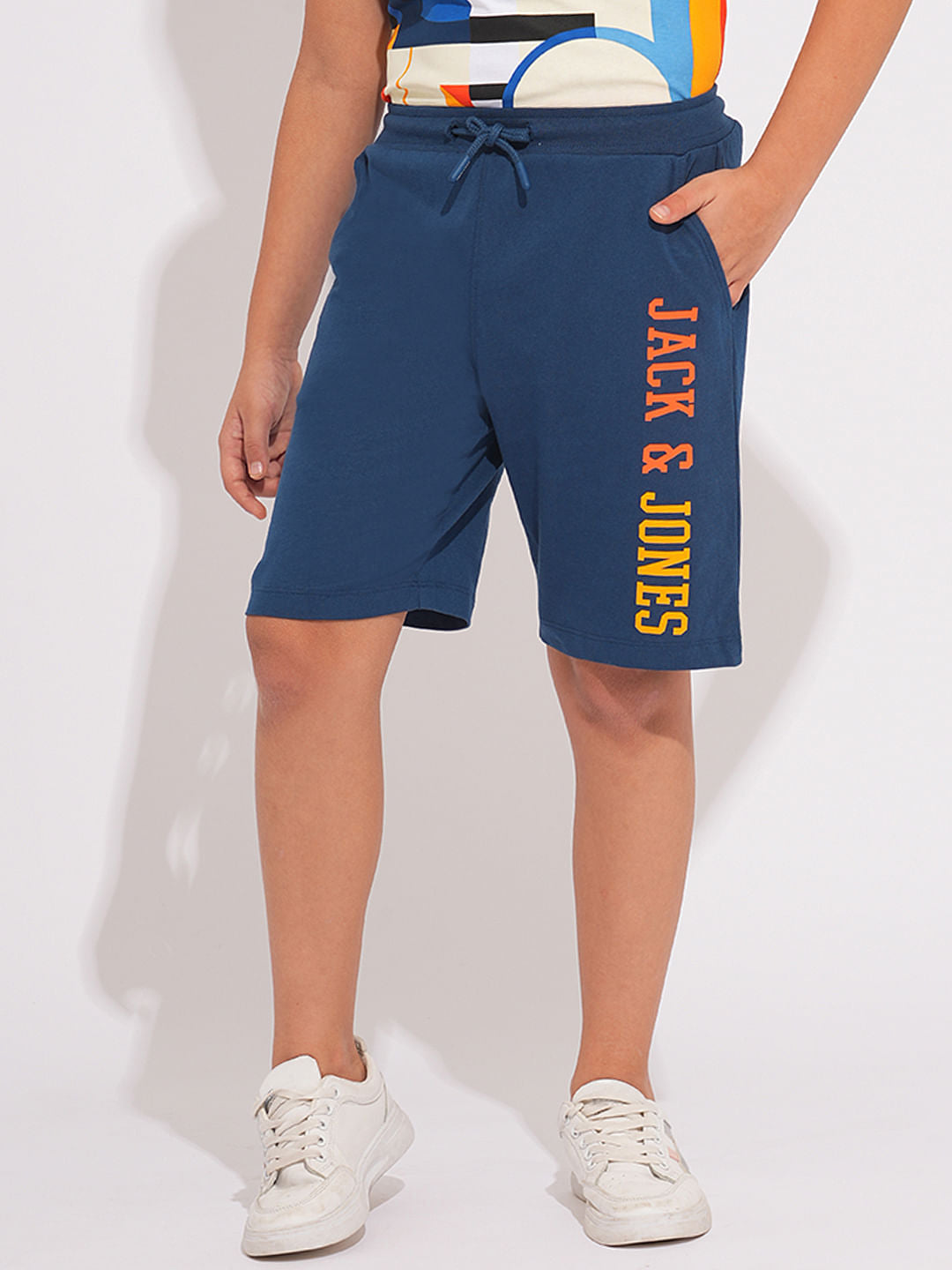 Boys Blue Printed Co-ord Set Shorts