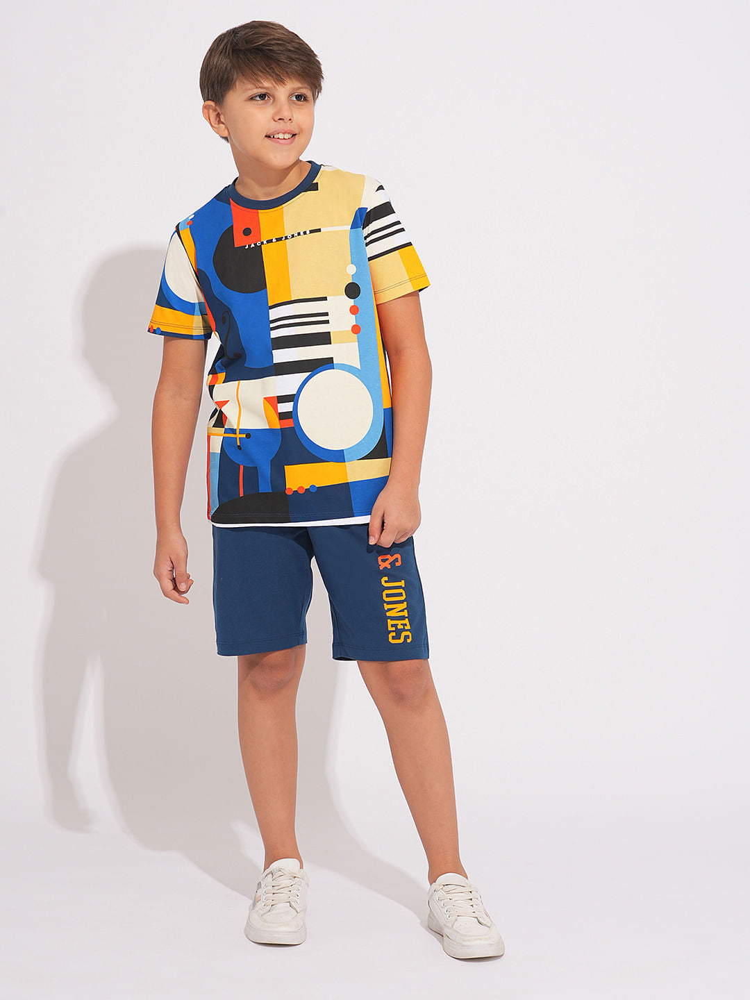 Boys Blue Printed Co-ord Set Shorts