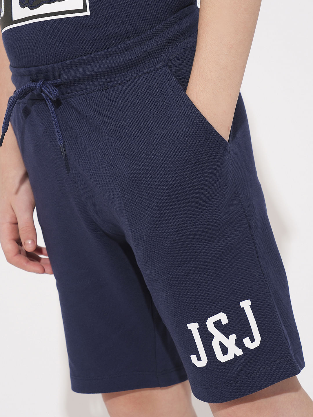 Boys Blue Printed Co-ord Set Shorts