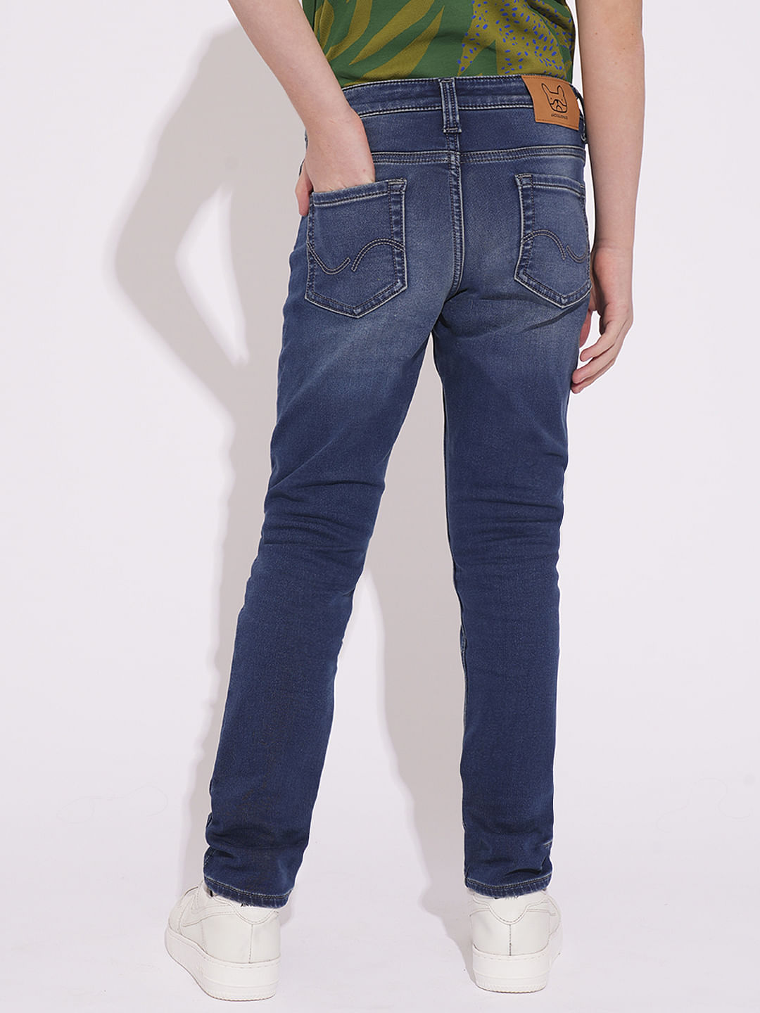 Boys Blue Mid Rise Washed Regular Fit Jeans