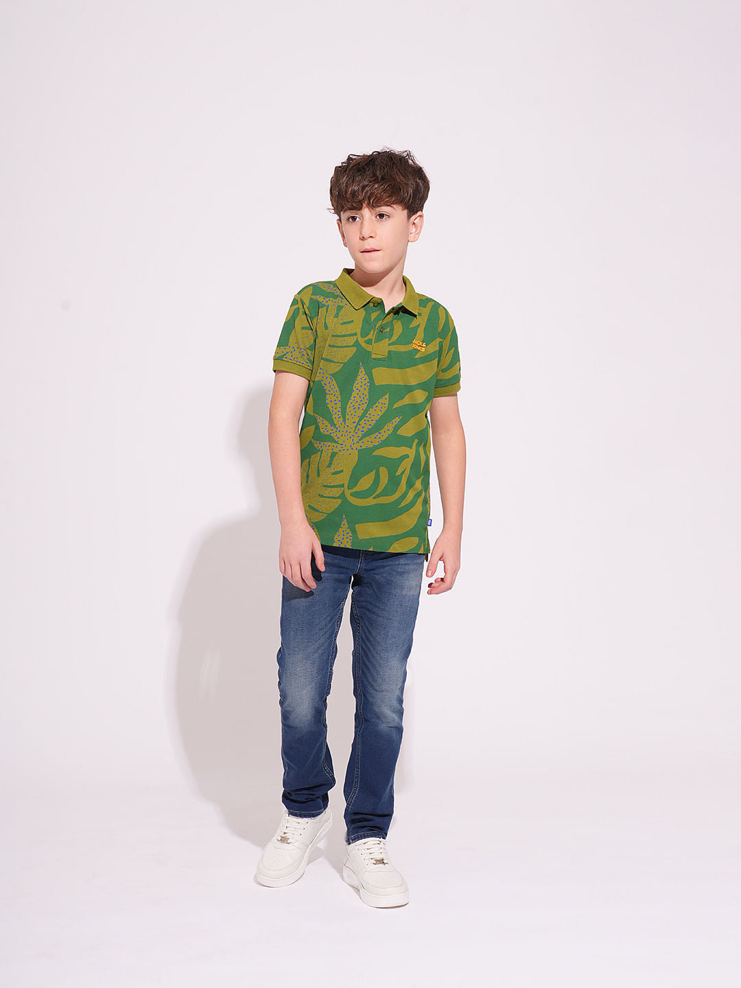 Boys Blue Mid Rise Washed Regular Fit Jeans