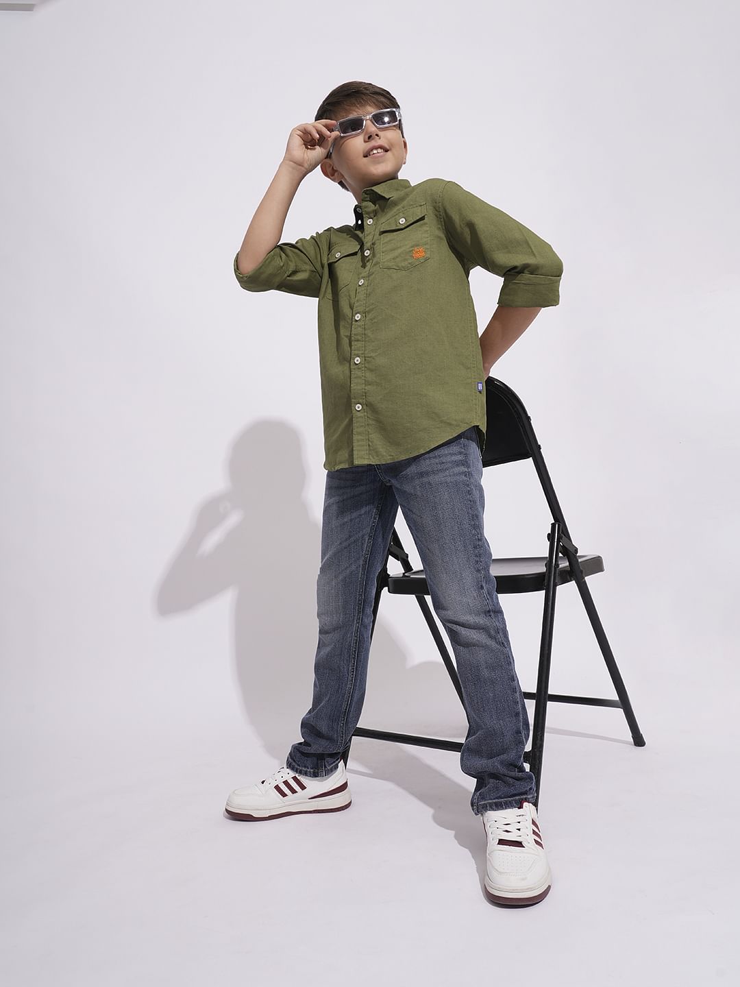 Light Blue Mid Rise Washed Loose Fit Jeans