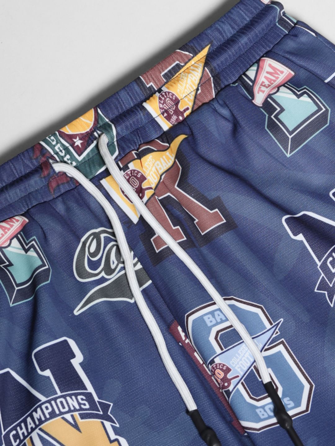 Blue Varsity Print Co-ord Set Shorts