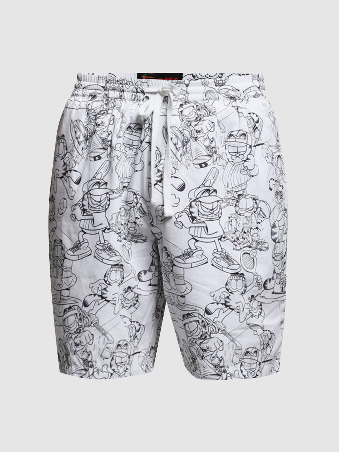 JACK&JONES X GARFIELD White Printed Co-ord Set Shorts