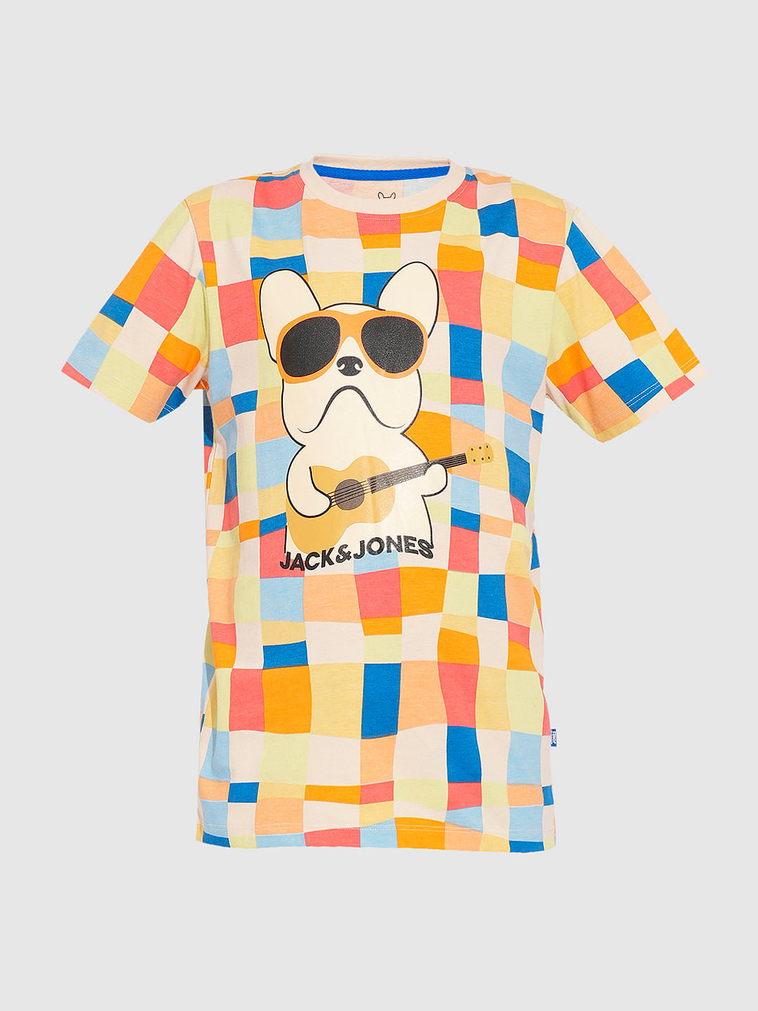 Boys Beige Check Co-ord Set T-shirt