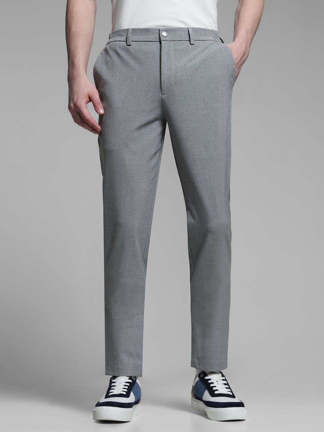 GREY SLIM FIT CHINOS