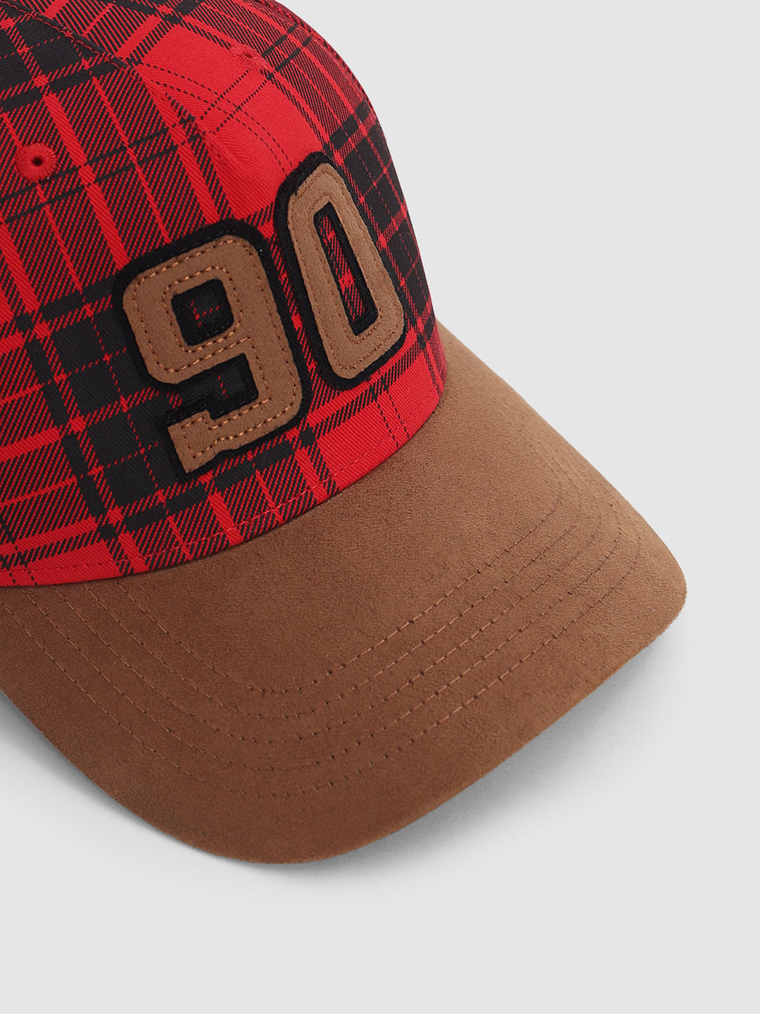 Red Varsity Suede Baseball Cap