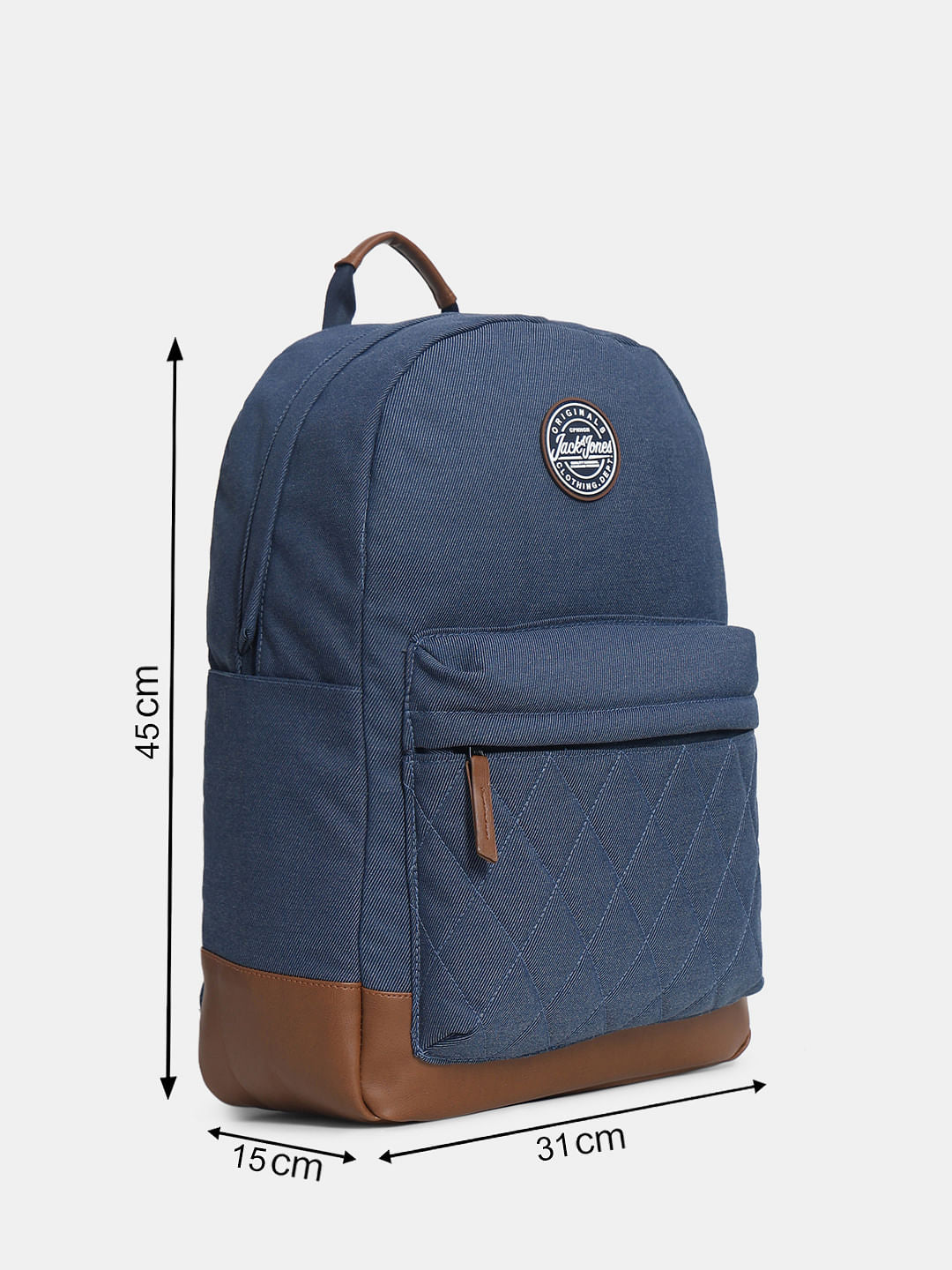 Blue Faded Denim Backpack