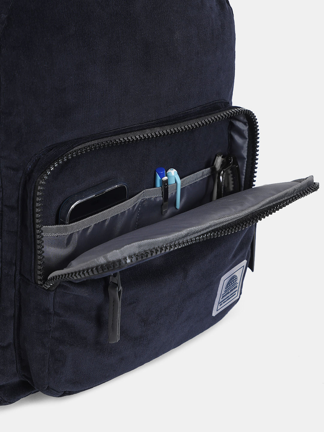 Navy Blue Corduroy Backpack