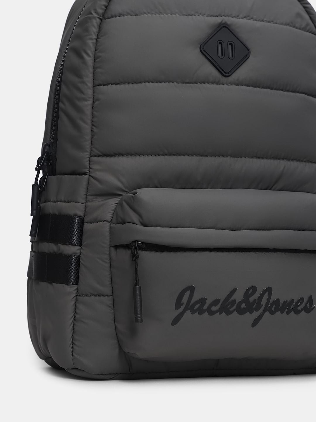 Grey Quilted Backpack