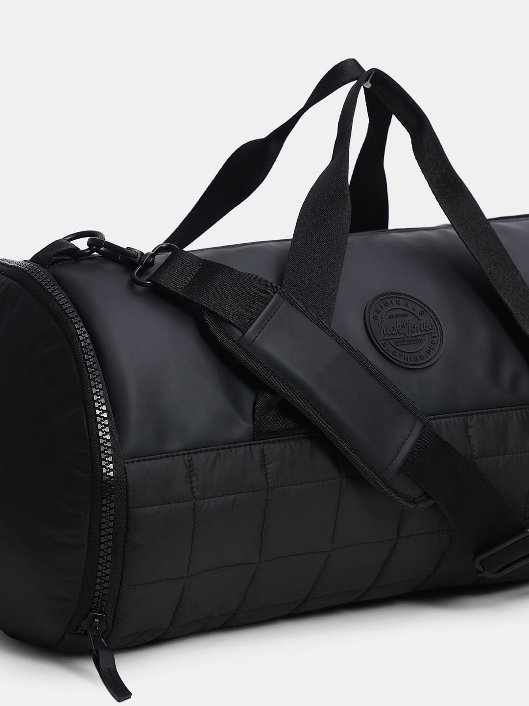 Black Quilted Duffle Bag