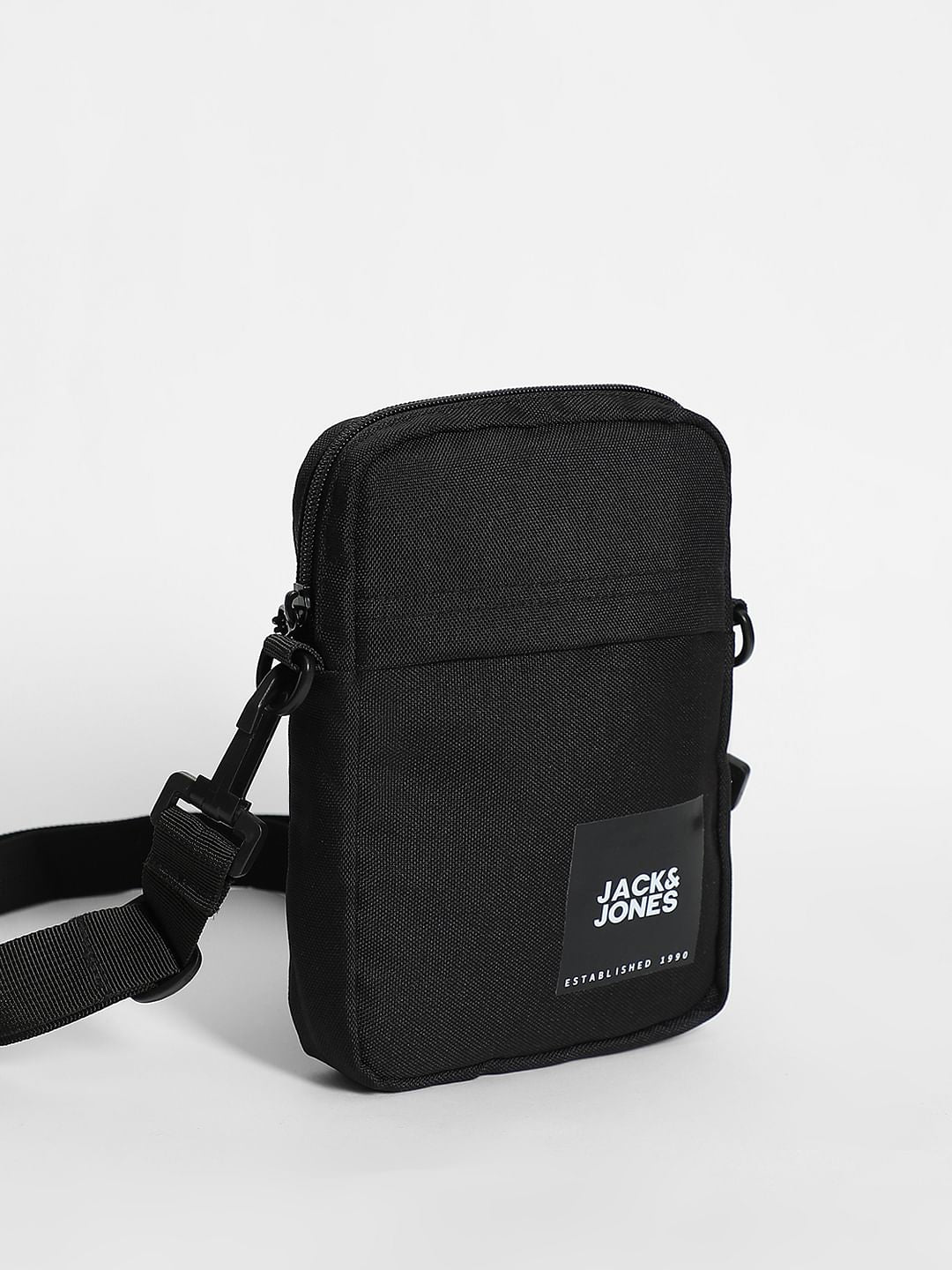 Black Logo Print Small Sling Bag