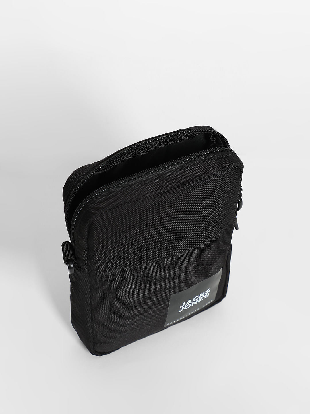 Black Logo Print Small Sling Bag