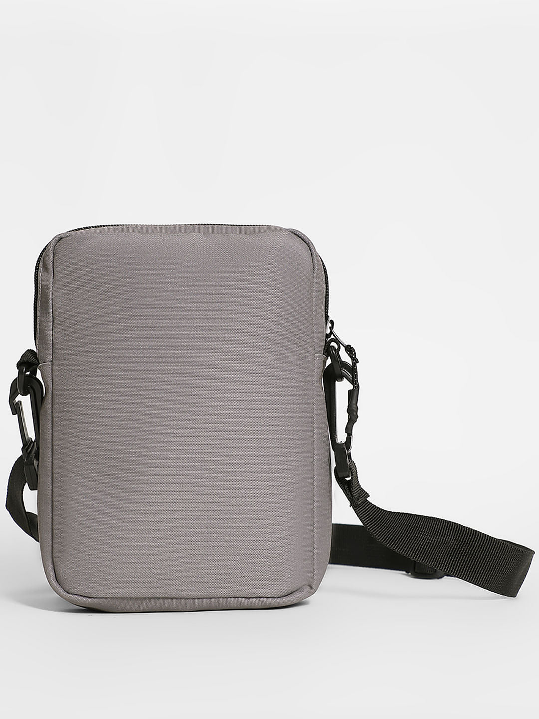 Grey Logo Print Small Sling Bag