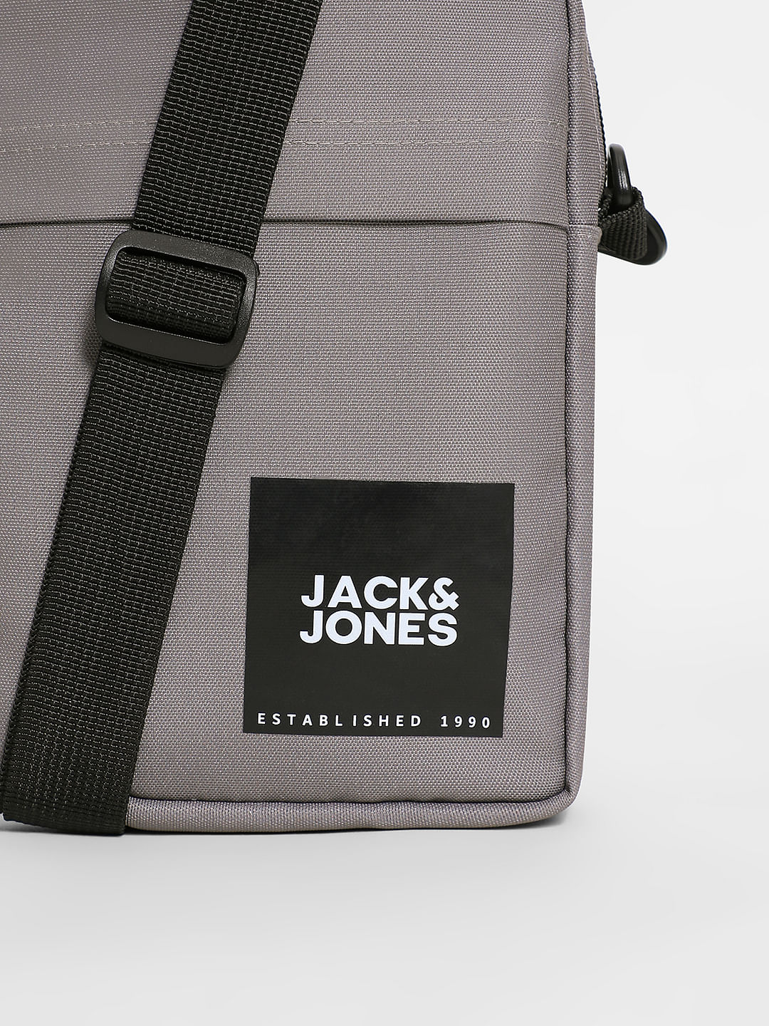 Grey Logo Print Small Sling Bag