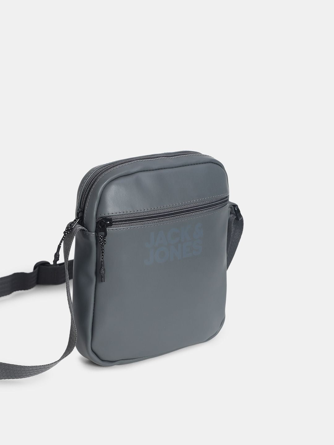 Grey Logo Print Sling Bag