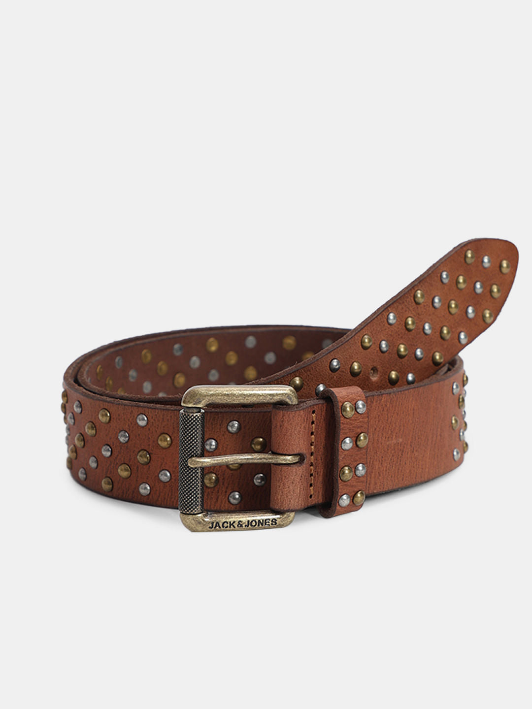 Brown Studded Leather Belt