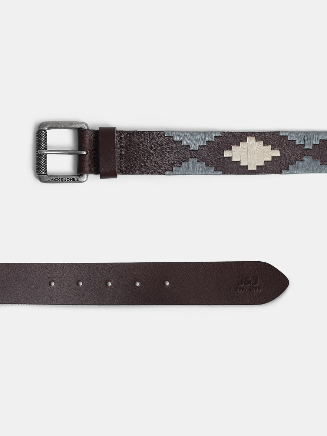 Dark Brown Woven Leather Belt