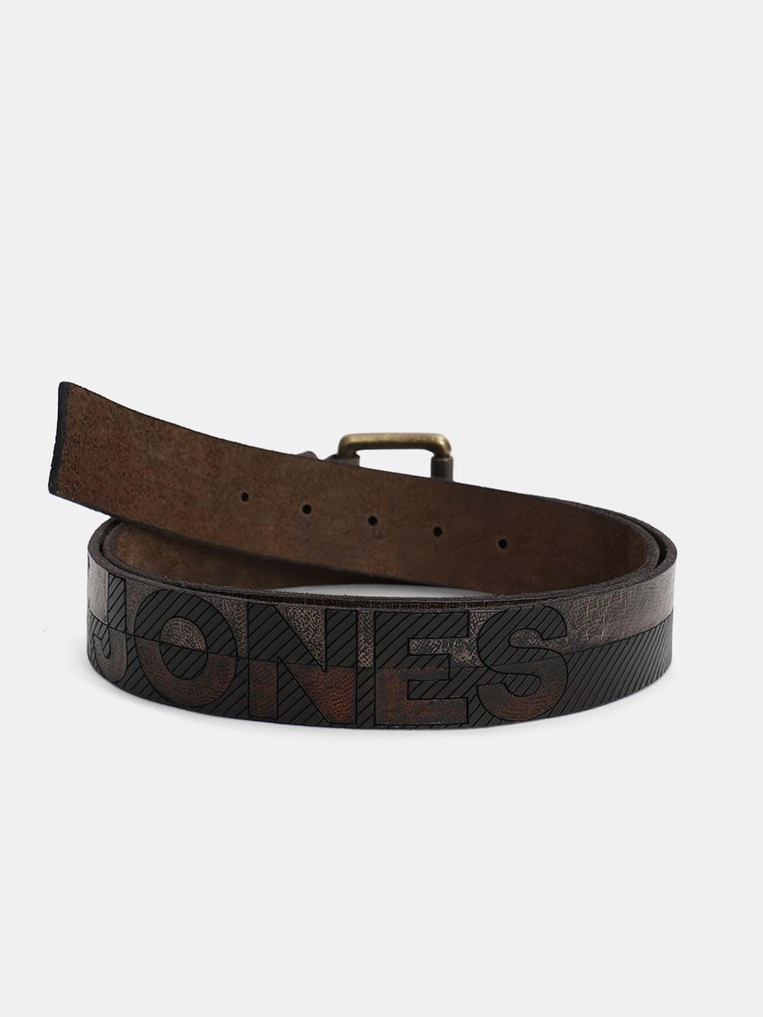 Brown Printed Leather Belt