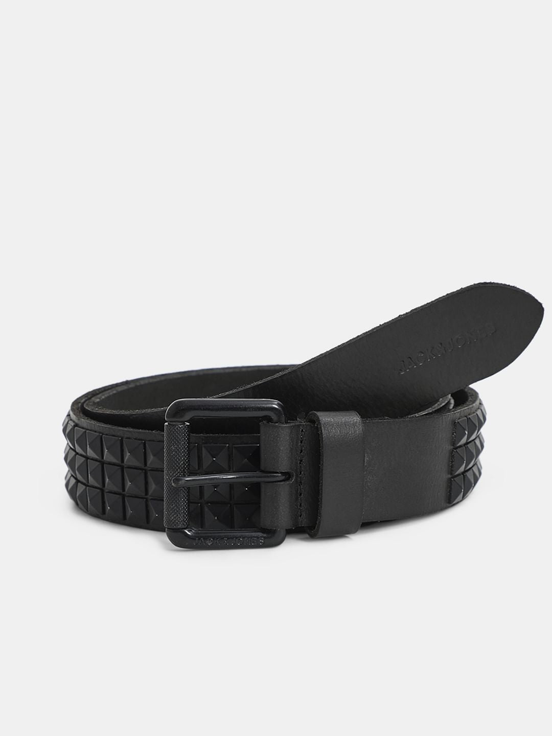 Black Studded Leather Belt