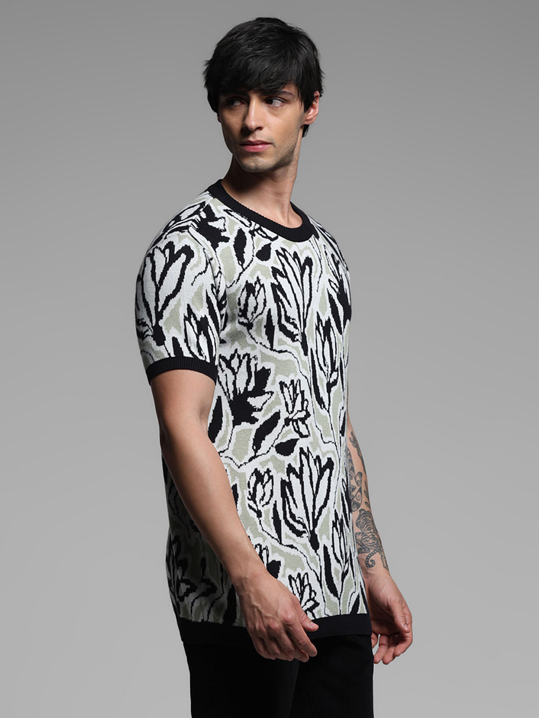 Green Abstract Print Pullover