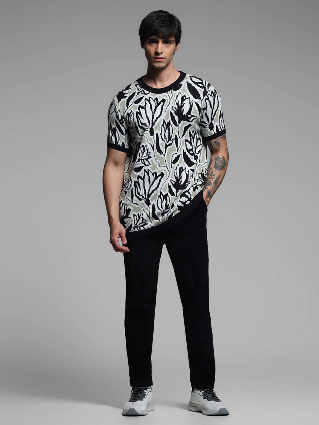 Green Abstract Print Pullover