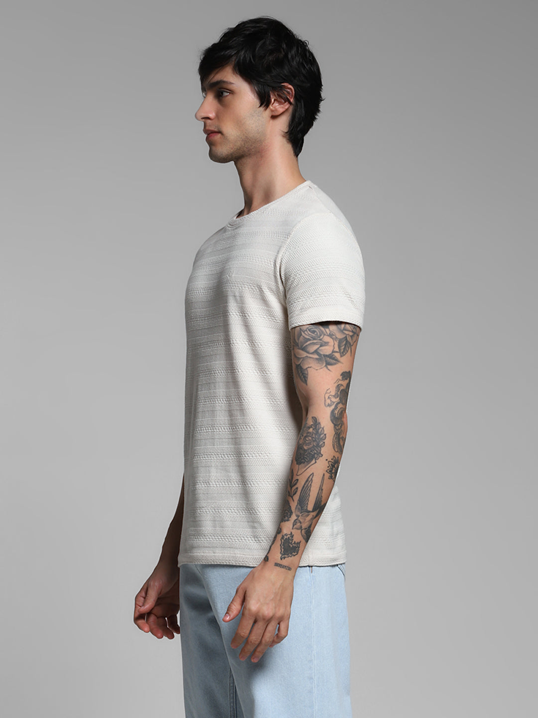 Jacquard Crew Neck T-Shirt