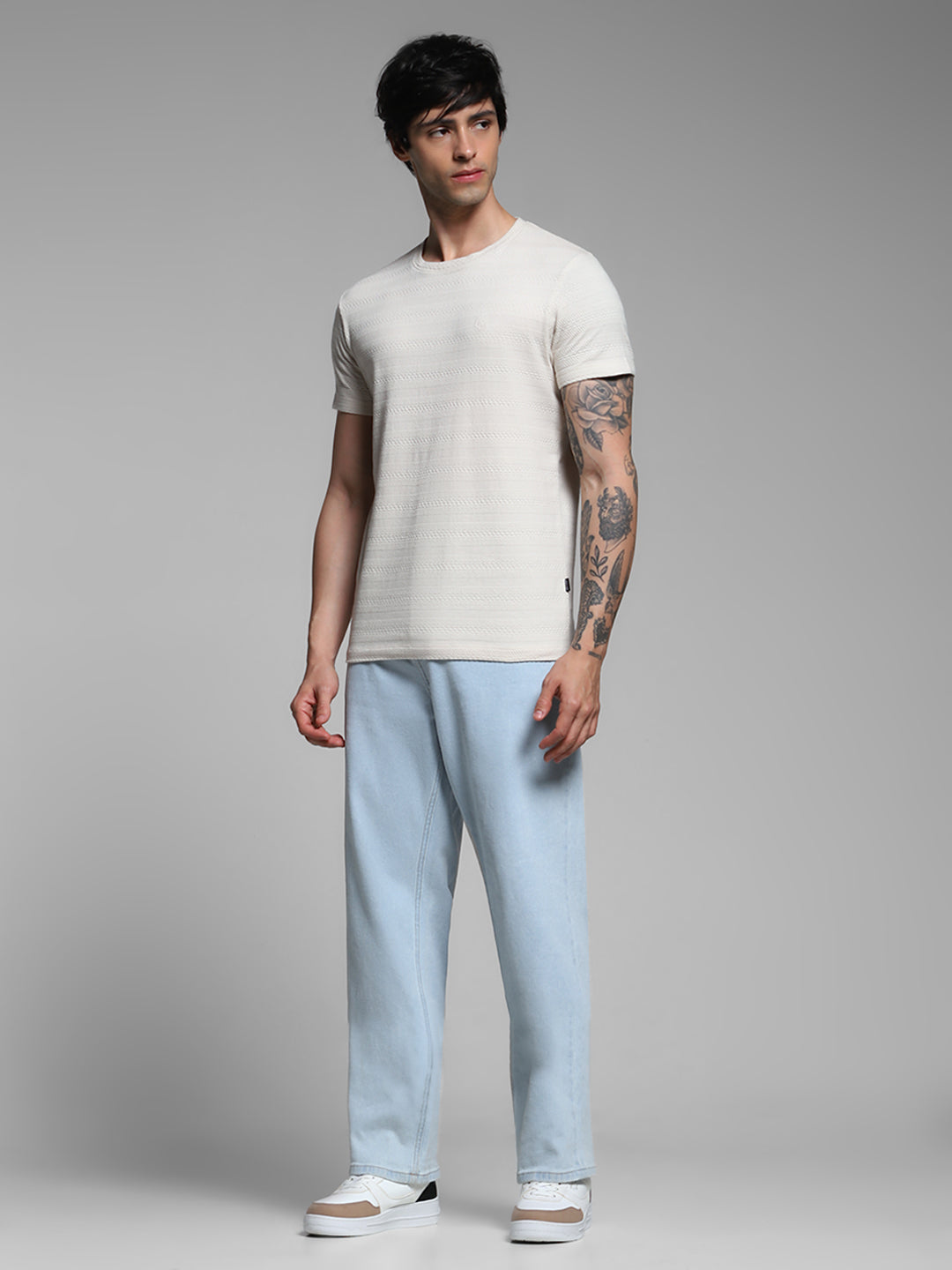 Jacquard Crew Neck T-Shirt