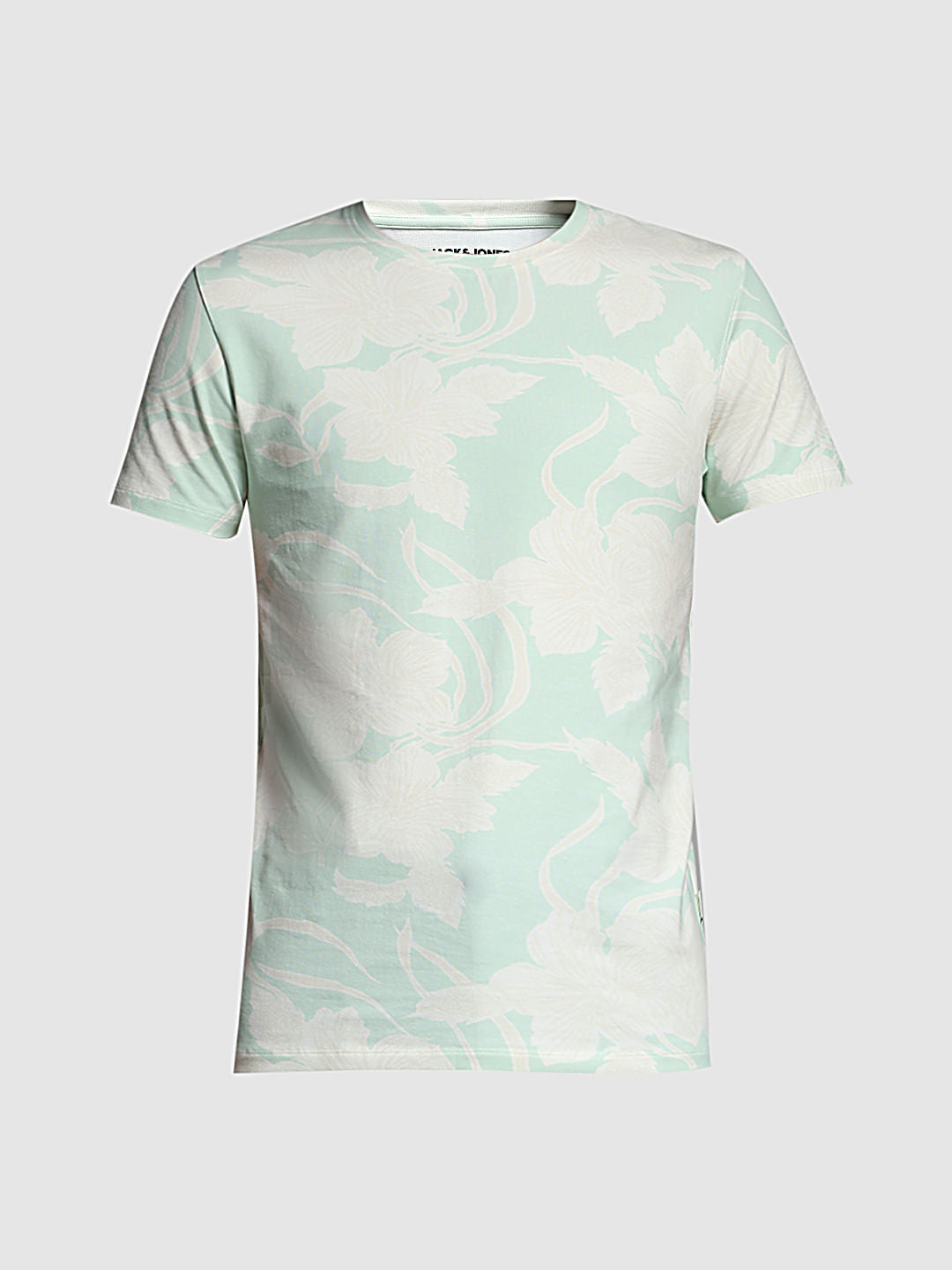 Light Green Printed Crew Neck T-shirt