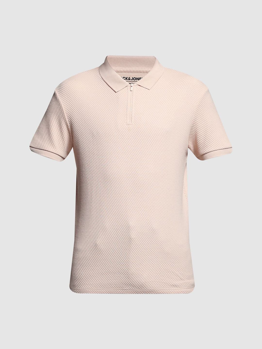 Pink Jacquard Cotton Polo