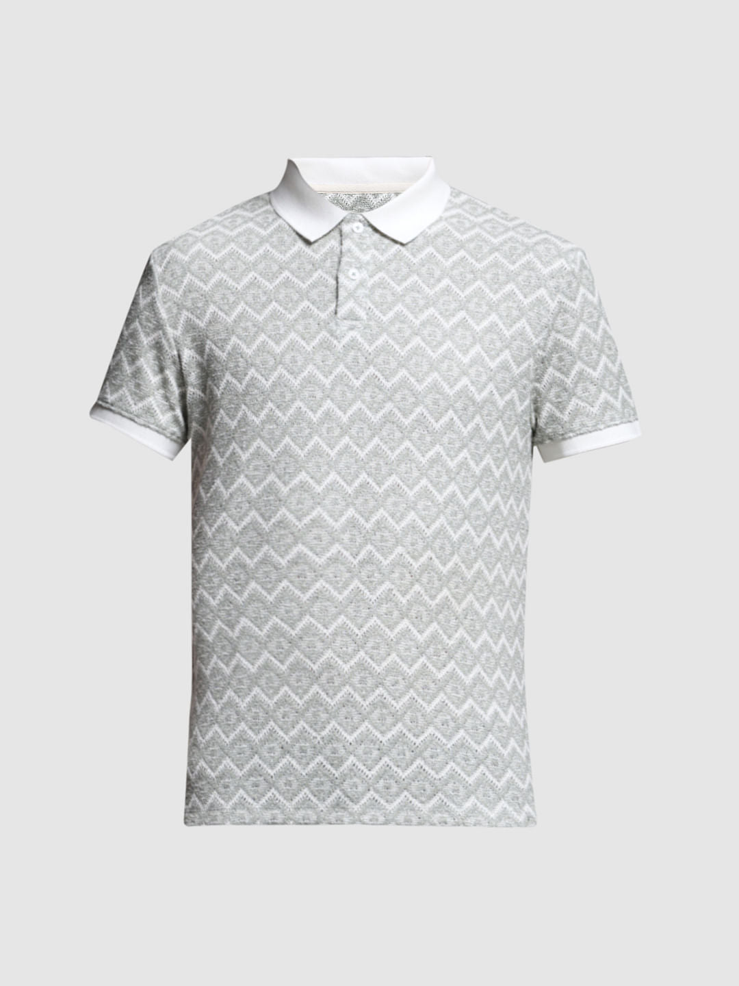 GREEN GEOMATRIC PRINT POLO