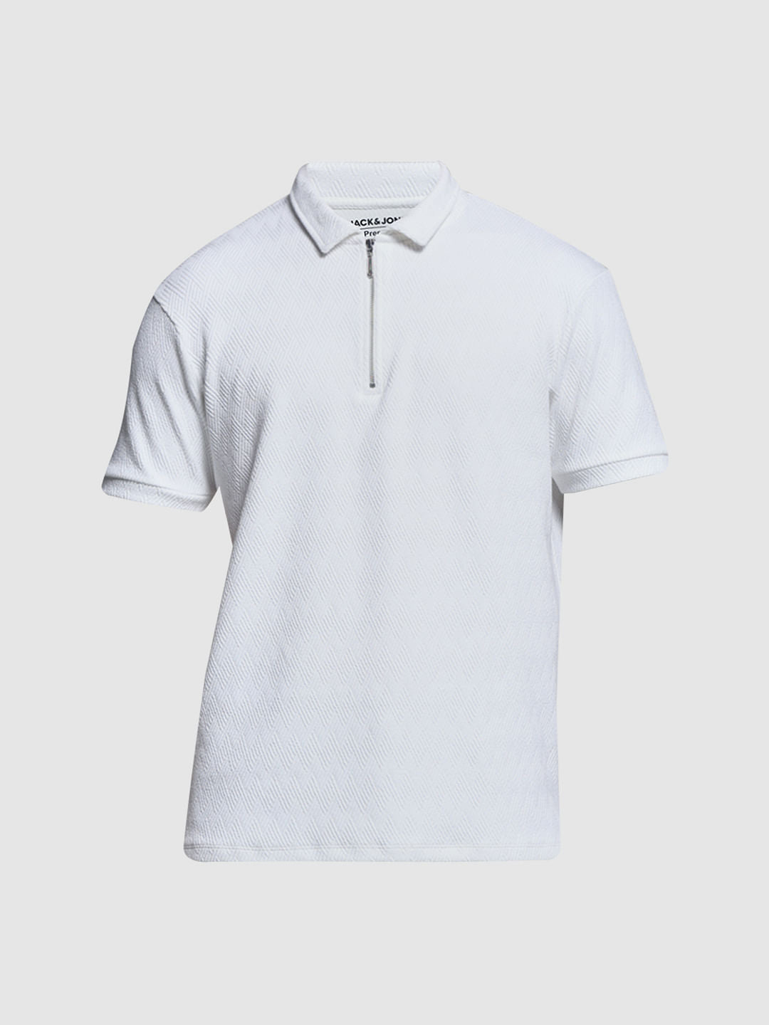 White Jacquard Polo