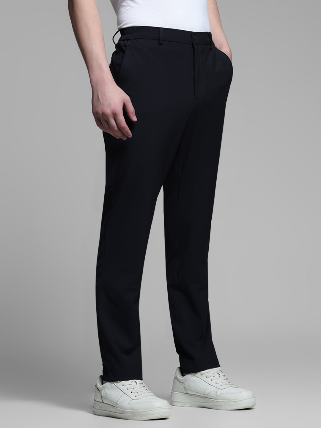 Navy Blue Stretch Slim Fit Pants
