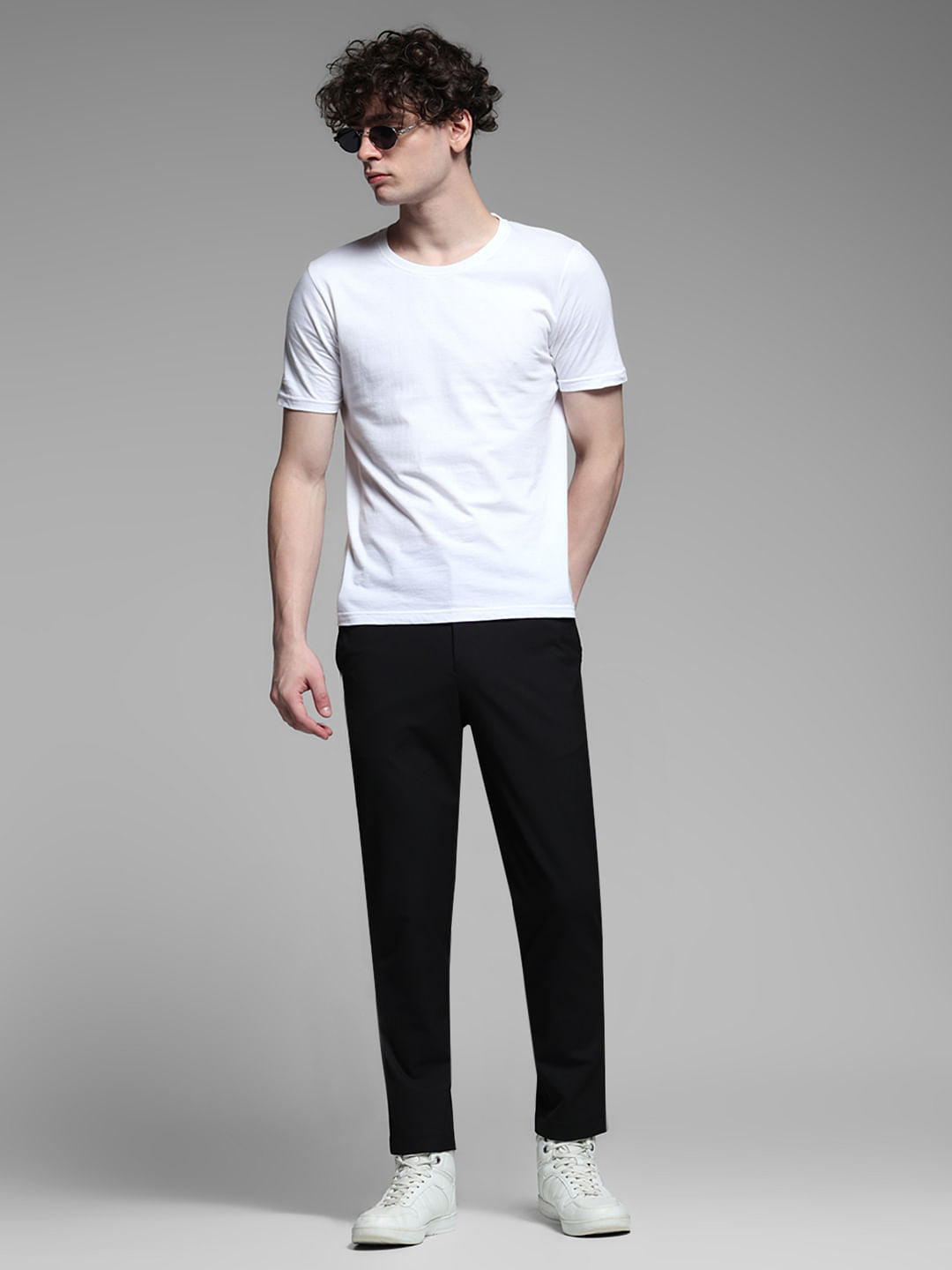Black Low Rise Stretch Trousers