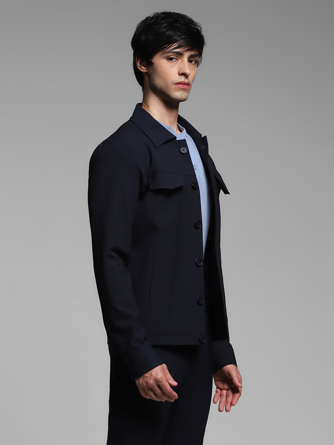 Minimal Utility Overshirt Jacket
