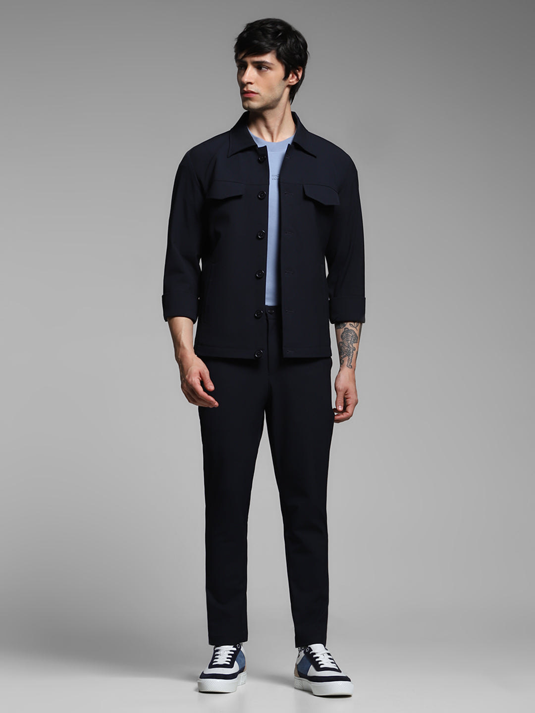 Minimal Utility Overshirt Jacket