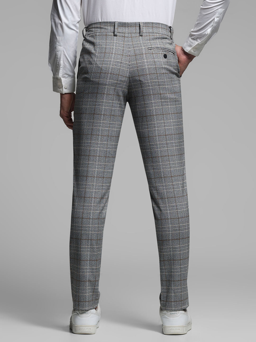 Grey Check Tailored Trousers