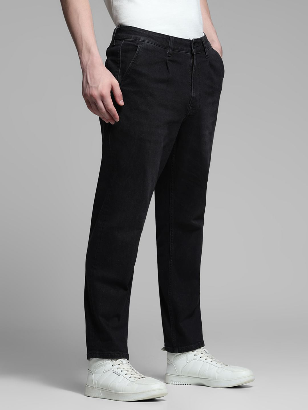 Black Low Rise Regular Fit Jeans
